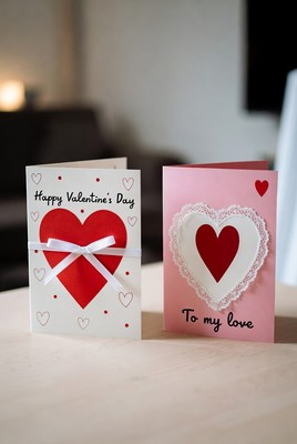 Open Valentine's Day Cards with Hearts