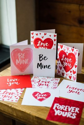 Valentine's Day Love Cards on Table