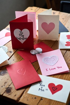 Valentine's Day Cards on Wooden Table