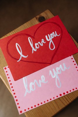 Red and Pink I Love You Cards