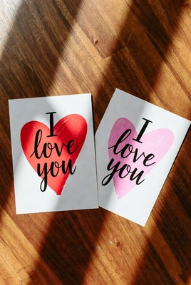 Red and Pink I Love You Cards