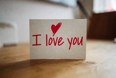 I Love You card with heart