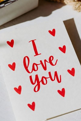 I Love You Card with Hearts