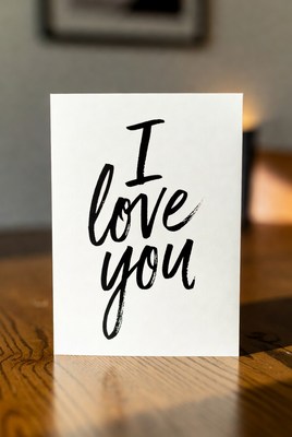I Love You Card on Table
