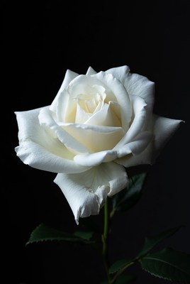 White Rose on Black Background