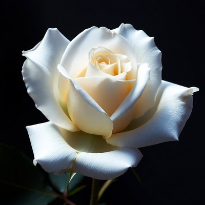White Rose on Black Background