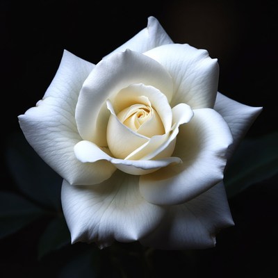 White Rose on Black Background