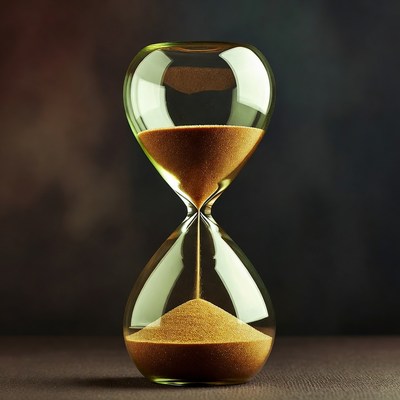 Hourglass with flowing sand