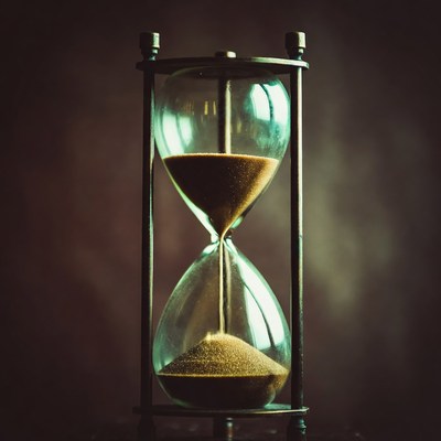 Hourglass with flowing sand