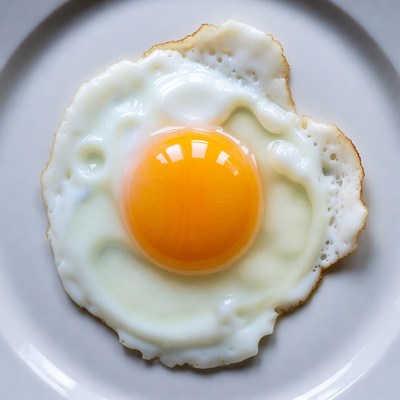 Sunny Side Up Egg on Plate
