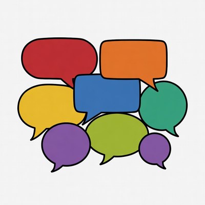 Colorful speech bubbles illustration