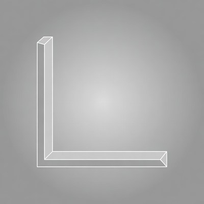 White L-Shape Outline on Gray