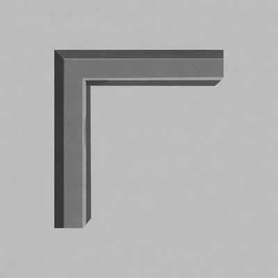 Gray 3D L-Shaped Corner Border