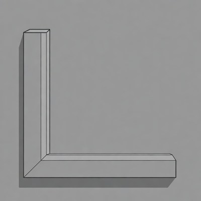 3D White Corner on Gray Background