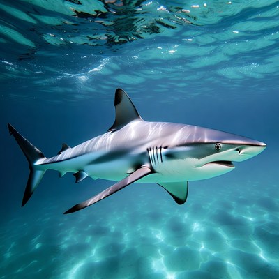 Blacktip shark swimming underwater