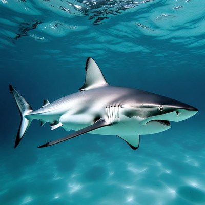 Blacktip shark swimming underwater