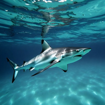 Blacktip shark swimming underwater