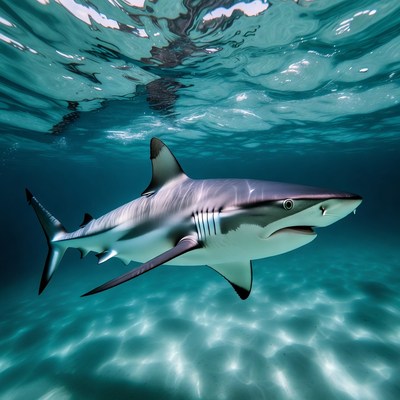 Blacktip shark swimming underwater