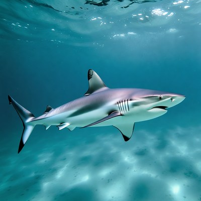 Blacktip shark swimming underwater