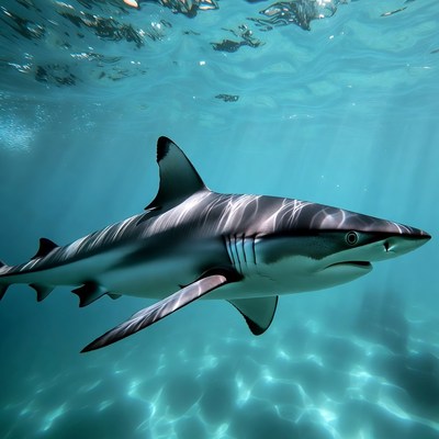 Blacktip shark swimming underwater