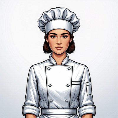 Female Chef in White Uniform