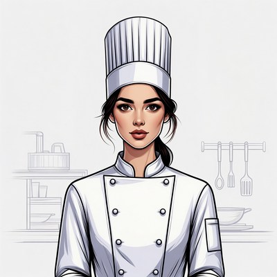 Female Chef in White Uniform