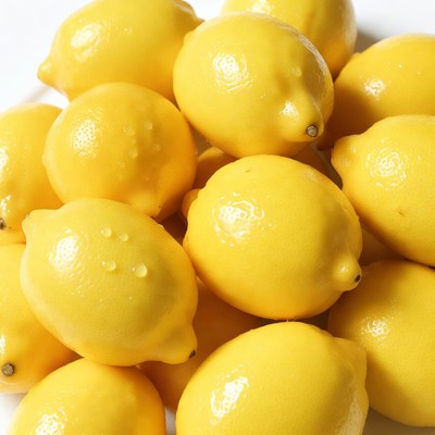 Fresh yellow lemons pile