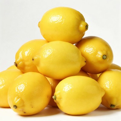 Stack of fresh yellow lemons