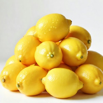 Pile of Fresh Yellow Lemons