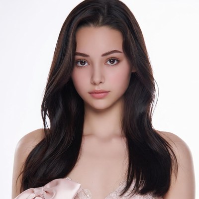 Beautiful Asian woman with long dark hair