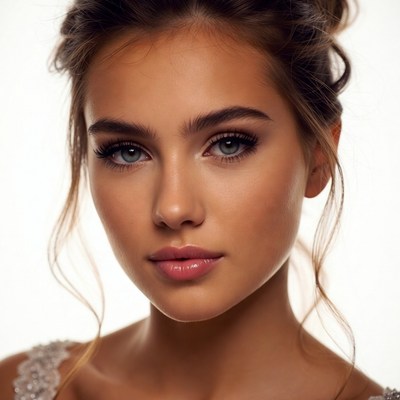 Beautiful woman with updo hairstyle