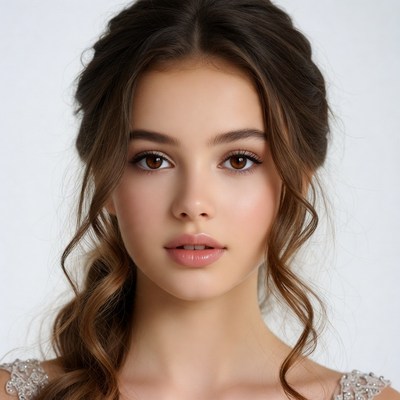 Beautiful woman with updo hairstyle