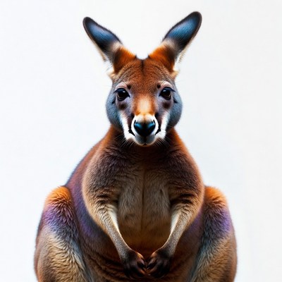 Red Kangaroo on white background