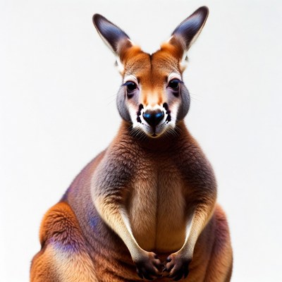 Red Kangaroo on white background