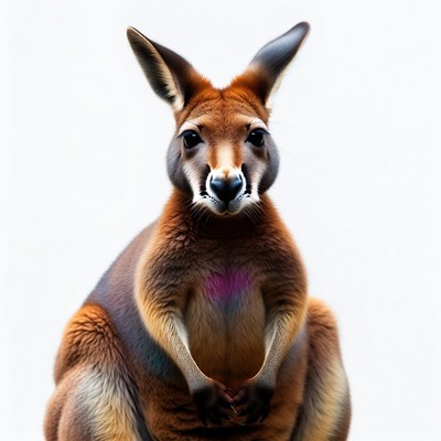 Red Kangaroo with Colorful Chest