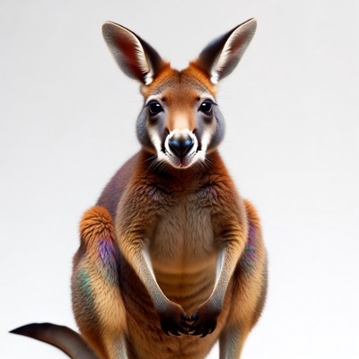 Red Kangaroo on white background