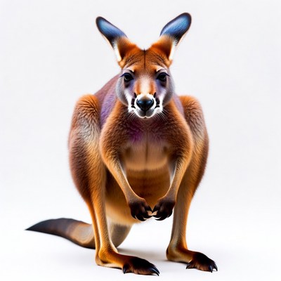 Red Kangaroo on white background