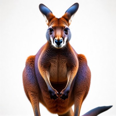 Red Kangaroo on white background