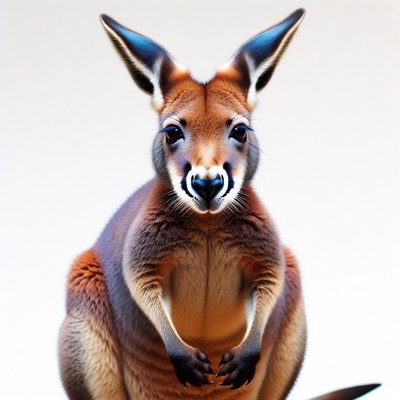 Red kangaroo with blue ear tips