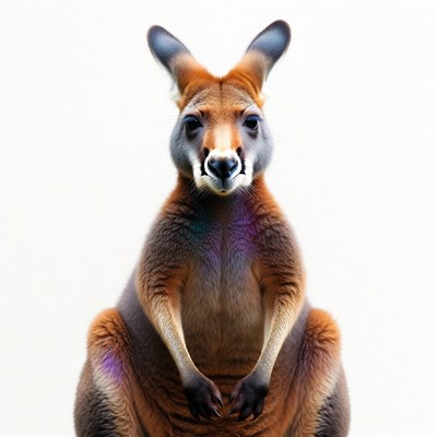 Red Kangaroo on white background