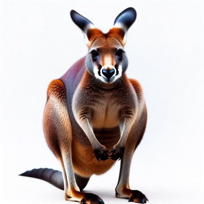 Red Kangaroo on white background