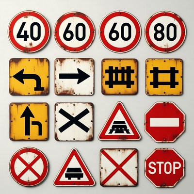 Vintage Traffic Signs Collection