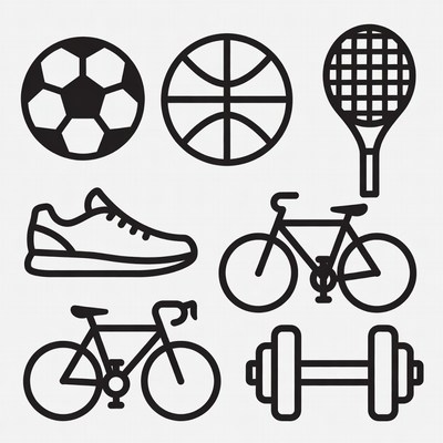 Sports Icons Set Outline