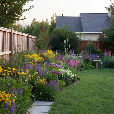Vibrant Flower Garden Border