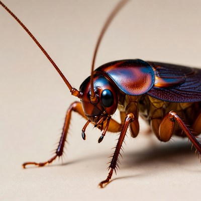 Closeup of American cockroach