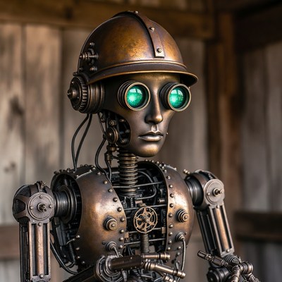 Steampunk Robot with Goggles