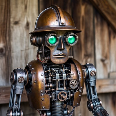 Steampunk Robot with Goggles