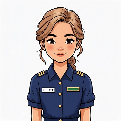 Female Pilot Illustration
