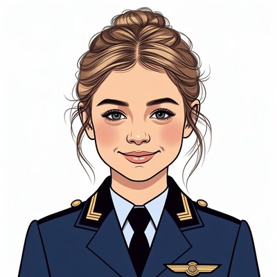 Blonde Woman in Pilot Uniform
