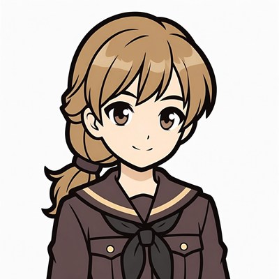 Anime girl with ponytail smiling